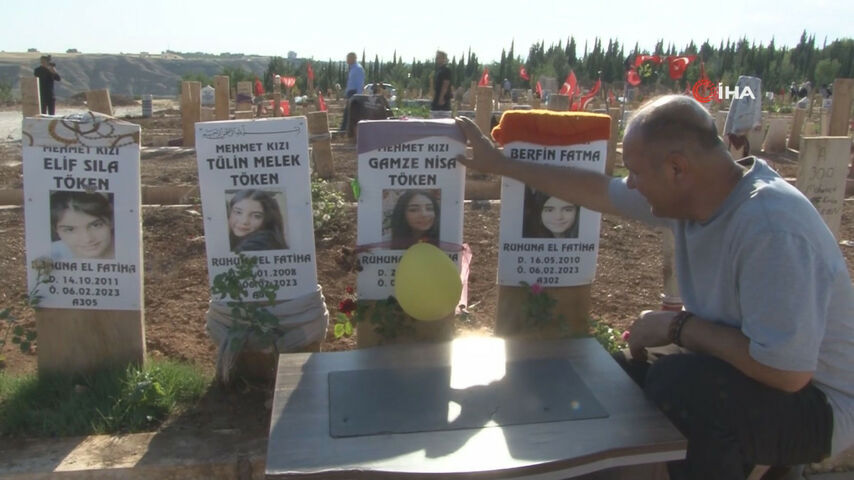 Adıyaman’da kızının doğum gününü mezarı başında kutlayan baba