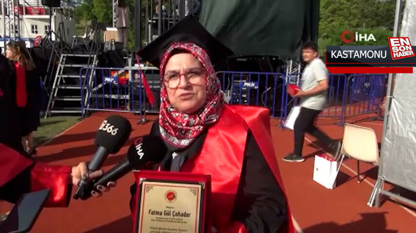 Kastamonu Üniversitesi’nin en yaşlı öğrencileri dereceyle mezun oldu