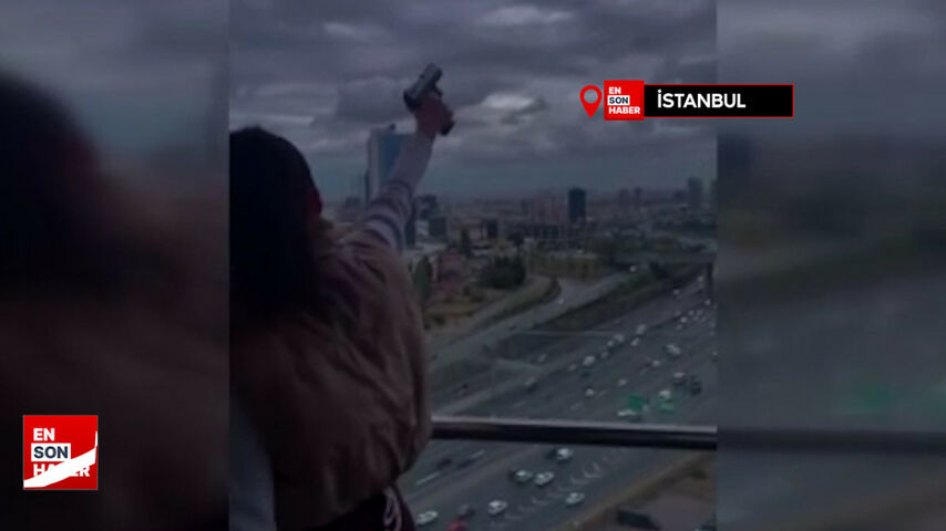 Batışehir’de silahla havaya ateş açan kadın maganda