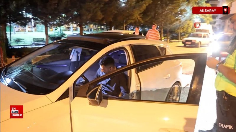 Aksaray’da bağlanan aracının egzoz sesinden vazgeçmeyen sürücü