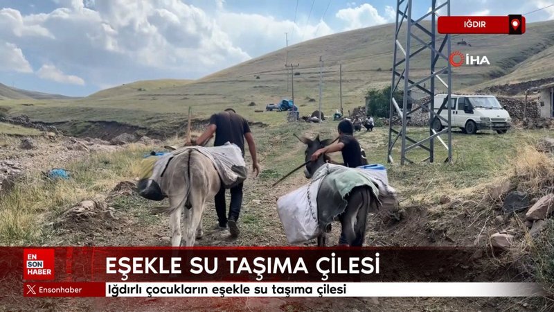Iğdır’ın Asma köyünde yaşayan çocuklar su taşıma zorluğuyla mücadele ediyor