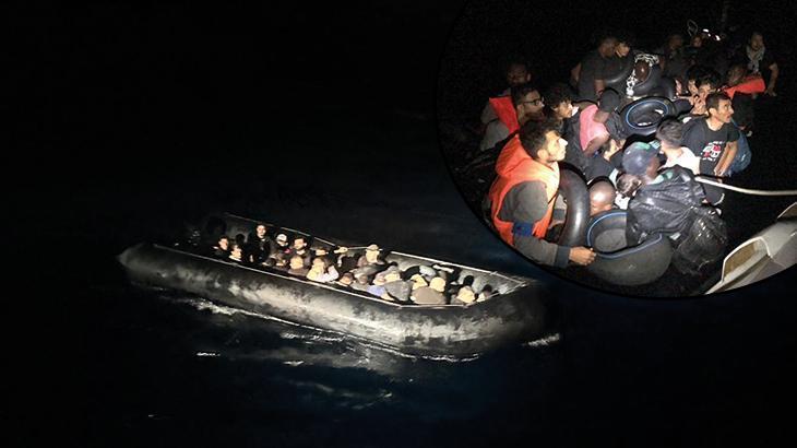 İzmir açıklarında, 4 farklı lastik botta 115 düzensiz göçmen yakalandı