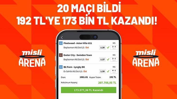 20 maça 0.5 Üst oynadı, 1081 orandan 173 bin TL kazandı!