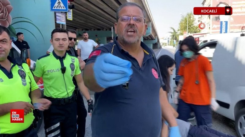 Kocaeli’de yerdeki yaralıyı bırakıp basın mensubuna engel oldular