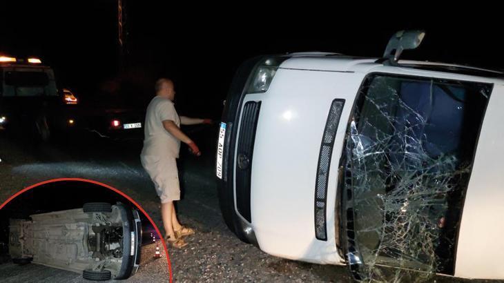 Samsun’da kontrolden çıkan minibüs devrildi: 18 yaralı
